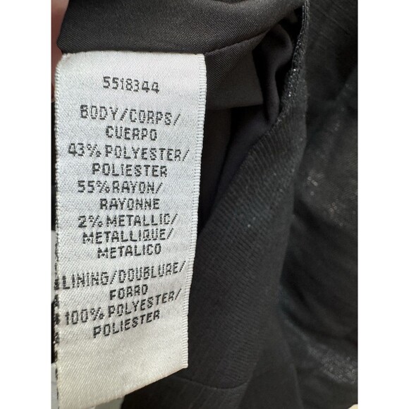 NWT Kay Unger Lola Metallic Twill Midi Dress Women’s Size 14 Sleeveless Black - Picture 9 of 16